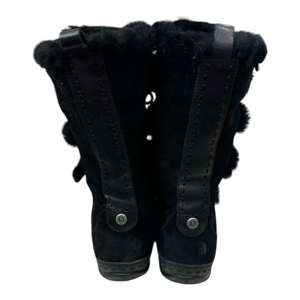 The North Face 620179 Abby III Insulated Black Suede Leather Winter Boots 7